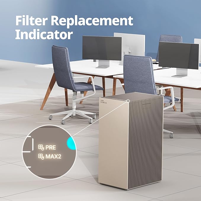 COWAY Air Purifiers for Large Room Whole Home Up to 4,253ft², 2 Sets of XL Washable Pre-Filters and HEPA Filters for Dual Purification, AQI, Turbo Mode, Timer, Wheels, 5yr Warranty, ProX(B)