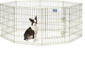 MidWest Homes for Pets Folding Metal Puppy / Dog Exercise Pen, Indoor/Outdoor Playpen with Door, 16 Sq Feet of Play Space, 30-Inches Tall, Gold Zinc