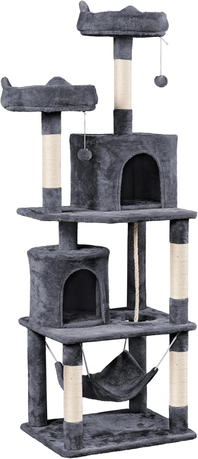 Topeakmart Multi Level Cat Tree, Cat Tower for Indoor Cats with 2 Condos & 2 Perches & Scratching Post, Cat Bed Furniture for Play
