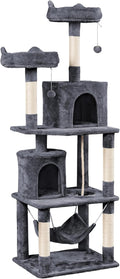 Topeakmart Multi Level Cat Tree, Cat Tower for Indoor Cats with 2 Condos & 2 Perches & Scratching Post, Cat Bed Furniture for Play