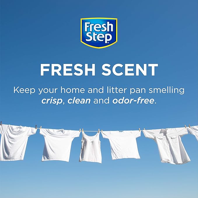 Fresh Step Cat Litter Crystals Deodorizer, Non Toxic Odor Neutralizing Crystals for Litter Boxes that Help Control Smells and Keep Home Areas Fresh, Fresh Scent, 15 Ounce - 3 Pack