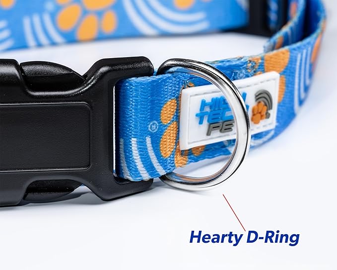 MS-5 Automatic Pet Door Collar, Genuine High Tech Pet Brand Dog Collar for Power Pet Doors - Deluxe Strap (Paw, Large) - DC-PAW-MS5-L