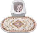 Bienbee Cat Litter Mat, 24" x 15" Litter Box Mat Rug with Non-Slip Bottom,Urine and Water Proof, Easy to Clean Cat Supplies Essentials for Indoor Kitty Kitten Floor, Brown M