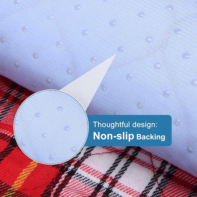 OUTCREATOR® Washable Bed Pads 34" x 54" (Pack of 2) for Incontinence Mattress Protector, Reusable Underpads for Elderly, Adults, Kids, Pets with Anti-Slip Bottom (Red Plaid)