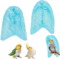 2Pcs Comfort Corner Fleece Bird Blanket Parrot Cage Snuggle Hut Warm Bird Nest House Bed Hanging Hammock Toy for Parakeet Cockatiel Pigeon Small Animals Shelter Plush Bedding(Blue/M)
