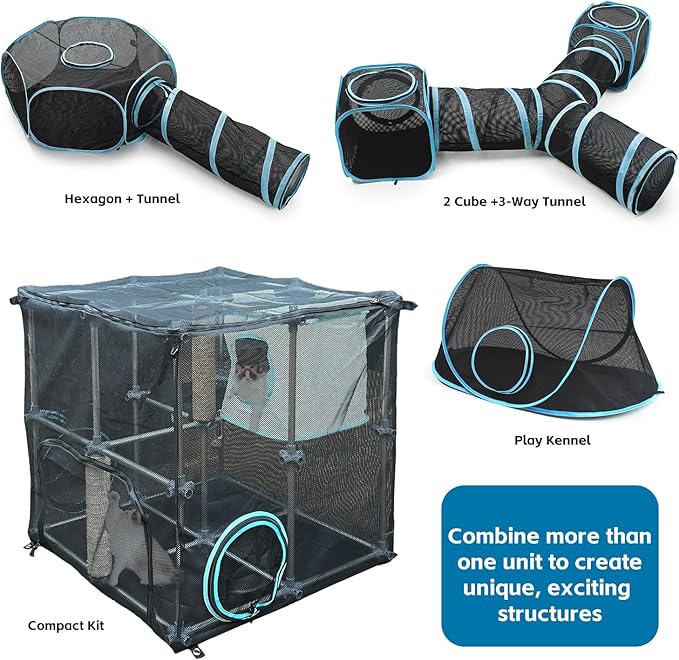 INTURN Catio Outdoor Cat Enclosure,Compact Kit for Outdoor and Indoor(Compact Kit)