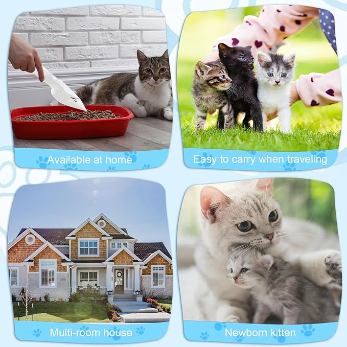Bokon 6 Pack Disposable Cat Litter Scoop with Wide Slats Plastic Travel Kitty Poop Scooper for Cat Rescue Center Temporary Use When Traveling with Pets(White)