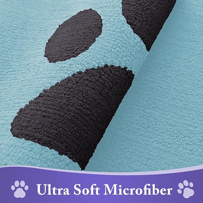 Buganda Dog Door Mat for Muddy Paws, Absorbent Dirt Trapper Non Slip Indoor Doormats, Washable Low-Profile Mat for Mud Dogs, Entryway Carpet for Inside Floor (30x20 Inches, Blue)