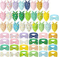 Sanwuta 50 Pcs Spring Dog Bandanas Bulk and Collar Bow Ties Set 25 Bandanas 25 Charm Collar with Daisy, Flower, Floral Triangle Pet Scarf Bowtie for Small Medium Large Costume Grooming