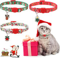 SCENEREAL Christmas Breakaway Cat Collar with Bells, Safety Buckle Soft Adjustable Cats Collars for Daily Wearing, Kitten Puppy Personalised Collars for Dogs Girl Boy