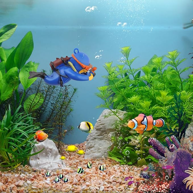 onesimcr Floating Fish Tank Decorations, Aquarium Decorations, Lovely Diver Fish Tank Decorations, Floating Device Fish Tank Accessories，Suitable for All Kinds of Fish Tanks…