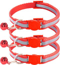 3 Pack Reflective and Breakaway Cat Collars with Bells，Adjustable Kitten Collars from 7.5 to 12.5 Inches, Ideal of Kitten Collar, Suitable for Girls and Boys (Red)