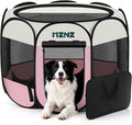 Dog Playpen, Portable Puppy Pet Crate Indoors for Small/Medium/Large Dogs Cats Rabbits, Foldable Dog Cage Enclosure for Outdoor, Pop Up Dogs Tent Kennel with Carrying Case, Pink