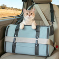 PETSFIT Large Cat Car Carrier with Patented Safety Buckles(19 x 12 x 12) – Roomy Escape-Proof for Safe Driving, Lockable Zippers & Safety Tether, Soft-Sided Travel Carrier for Road Trips & Vet Visits