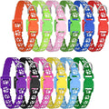 12 Pack Puppy Collars for Litter, Adjustable Puppy ID Collars Soft Nylon Whelping Collars for Newborn Litter Pets Medium