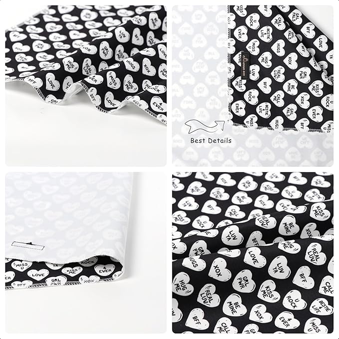 ARING PET Valentine's Day Dog Bandana, Cute Black White Pet Bandanas Scarf Triangle Bibs Handkerchief for Puppy Small Medium Large Boy Girl Dogs-L