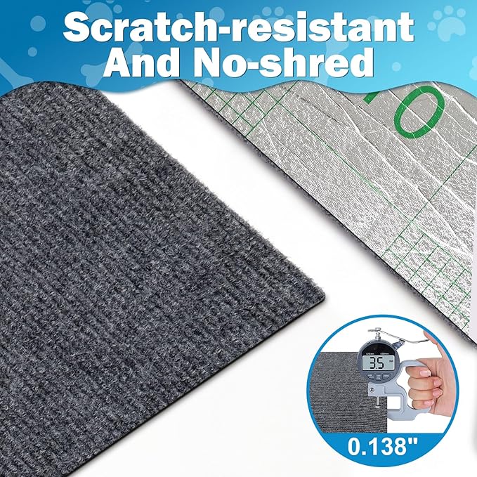 Cat Carpet Protector 47.2"x15.8", Wall Corner Cat Scratcher Pad for Indoor,Trimmable Self-Adhesive Cat Scratching Mat Furniture Protector for Couch Sofas Door