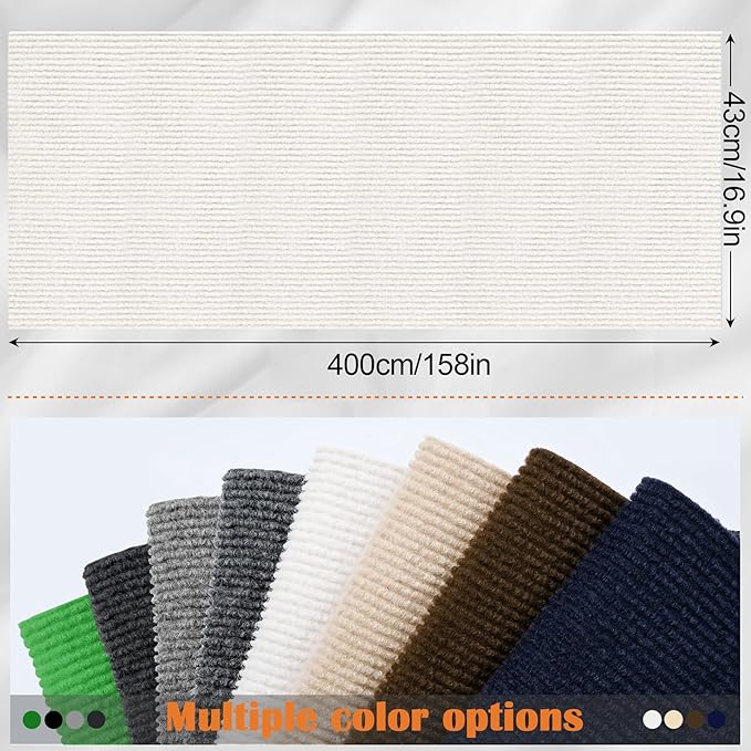 Cat Scratch Furniture Protector - 158" x 17" Trimmable Self-Adhesive Cats Claws Scratch Pads, DIY Cat Climbing Couch Protector for Scratch Post Cat Tree Replacement Indoor (Cream White)