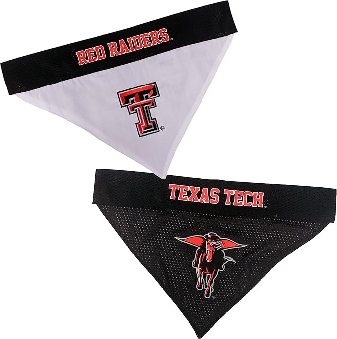 Pets First Collegiate Pet Accessories, Reversible Bandana, Texas Tech Red Raiders, Large/X-Large