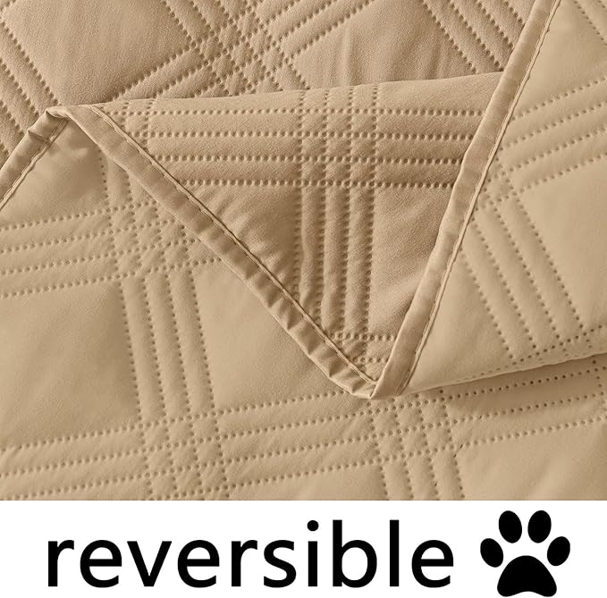 hyha Waterproof Dog Blanket, Reversible Pet Bed Blanket, Soft Sofa Couch Cover for Dogs Washable, Waterproof Pet Couch Covers for Sofa Puppy Cats Furniture Protector(30"x53", Camel/Camel)