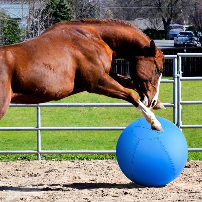 Herding Ball for Dogs and Horses - 18" Dog Herding Ball for Australian Shepherd Collie, Jolly Ball for Dogs Agility Equipment, Herding Ball Durable Bite-Resistant with Reinforced Stitching - Blue