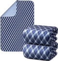 Non-Slip Bed Pads for Incontinence Washable (36" x 72"|2 Pack), Navy Blue Grid, Waterproof Bed Pads, Bed Wetting Pads for Bed, Sofa, Floor, Resuable Underpads for Adults, Seniors, Pet