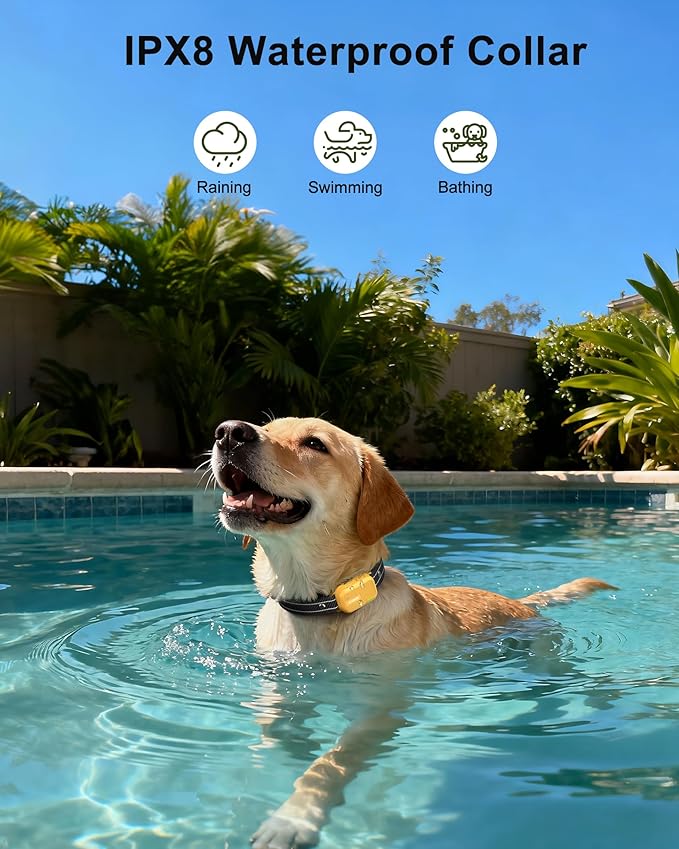 Jugbow Dog Shock Collar - 4500FT Dog Training Collar with Remote, IPX8 Waterproof Electric Dog Collar with 4 Training Modes, Security Lock, Rechargeable eCollar for 10-120lbs Dogs(Yellow)