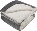 PETMAKER Dog Blanket - 60x80in Reversible Sherpa Blanket - Throw Blankets for Bed, Couch, Crate, or Car - Machine Washable Puppy Essentials (Gray)