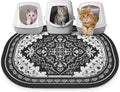 Bienbee Cat Litter Mat, 40" x 30" Jumbo Size Litter Box Mat Rug with Non-Slip Bottom, Urine and Water Proof, Easy to Clean Cat Supplies Essentials for Indoor Kitty Kitten Floor, Black XL