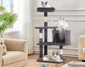 Cat Tree Tower, 36" Small Cat Tower for Indoor Cats with Cat Scratching Post with Bed, Cat Condo, Multi-Level Cat Climbing Tower Cat Trees Cat Furniture Activity Center, Light Grey