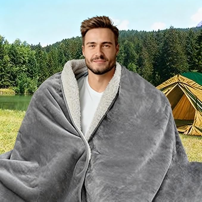 Waterproof Blanket for Beds – Ideal for Couch & Pets Splash Proof Sherpa Throw, Leakproof TPU Layer, Stain Resistant Washable Bed Protector – LightGray, 90"x 80"