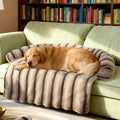 Large Dog Couch Bed, Fluffy Washable Couch Protector for Dogs with Removable Cover, Non-Slip Dog Sofa Bed, 45x37 Inch, Brown