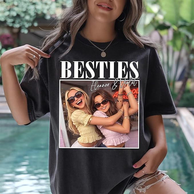 Custom Bootleg Rap Tee, Personalized Girlfriend Vintage Graphic T-Shirt, Photo Shirt, Valentine Birthday Gifts