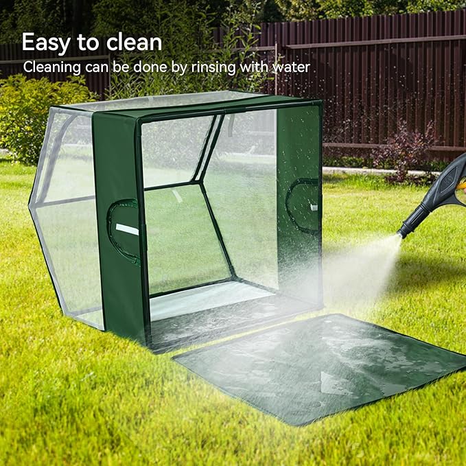 Dinmo Small Animal Playpen, Guinea Pig Cages, Rabbit Playpen, Puppy Play Pen for Indoors, Pet Playpen with Waterproof Floor for Hamsters, Hedgehogs, Bunny, Indoor Outdoor Portable Fence, Green