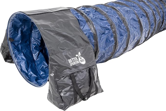 Better Sporting Dogs 10 Foot Heavy Duty PVC Tunnel with Sandbags | Dog Agility Equipment | Dog Agility Training