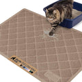 GORILLA GRIP Cat Litter Box Mat, 40x28, Water Resistant, US Designed Kitty Litter Trapping Mats, Easy to Clean, Scatter Control, Less Mess and Clean Floors, Kitten Supplies for Indoor Cats, Beige