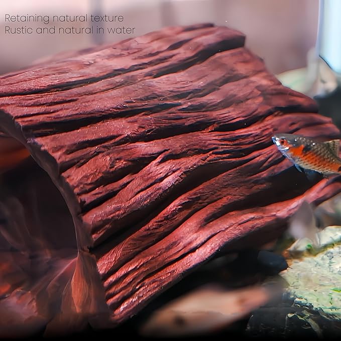 Betta Wood Tunnel Tube,Betta Fish Toys Hideout for Aquarium Fish Tank Decorations-Reptile Hide-Snake Hide-Cave for Turtle Habitat Shelter for Crayfish Shrimp and Other Aquatic Pets 4.3-5.5"