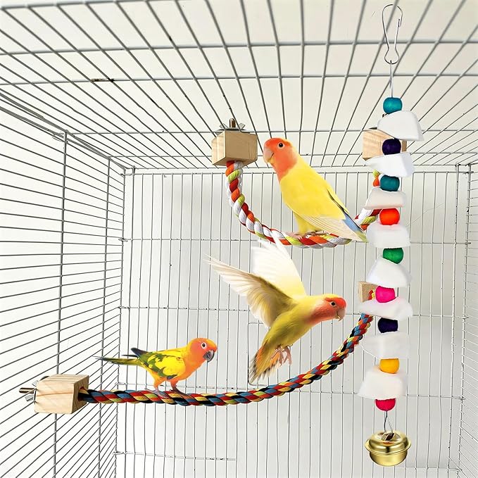 Lusofie 2 Pack Bird Beak Grinding Stone - Cockatiel Bird Toy with Cuttlebone and Beak Grinding Stone - Small to Medium Birds Cage Accessories for Parakeets Budgies Cockatiels Lovebirds Conures