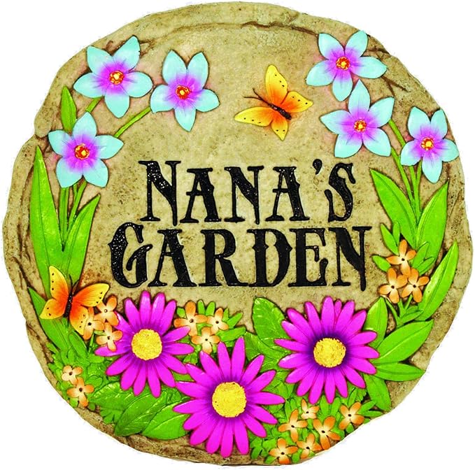 Spoontiques - Garden Décor - Nana's Garden Stepping Stone - Decorative Stone for Garden - Resin
