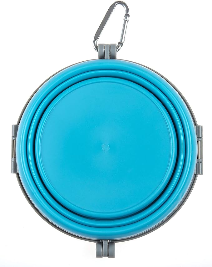 Loving Pets - Bella Roma Portable Travel Dog Bowl Collapsible Dog Food & Water Bowl (Blue, Medium)