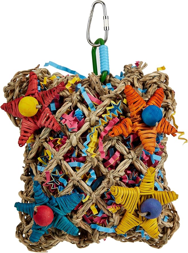 Super Bird Creations SC208 Foraging Toy - Ideal for Small Animals - Fun & Entertaining Animal Toy - Pickin’ Pocket Design - Made with Safe Components - 5” x 3” x 7.5”