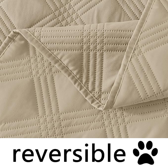 hyha Waterproof Dog Blanket, Reversible Pet Bed Blanket, Soft Sofa Couch Cover for Dogs Washable, Waterproof Pet Couch Covers for Sofa Puppy Cats Furniture Protector(30"x53", Taupe/Taupe)