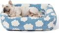 LE SURE Cute Dog Bed for Medium Dogs - Washable Pet Beds,Cozy Rectangle Orthopedic Sofa with Jacquard Shaggy Plush & Anti Slip Bottom,30x24x8inches