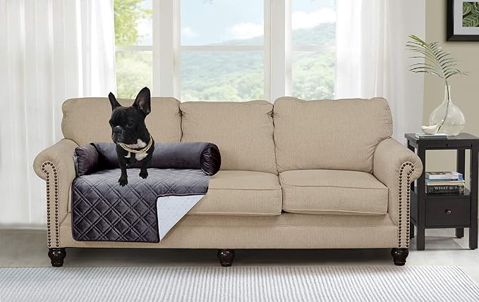 Brilliant Sunshine Premium Calming Dog Bed Mat, Silky Velvet, Removable Washable Cover, Cushion Protector and Couch Covers for Dogs, Pets, Cats, Medium, Grey