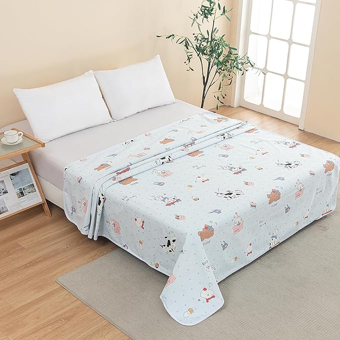WenBags Waterproof Dog Bed Cover 40 * 60 Inches Throw Size,Pet Hair Resistant Reversible Couch Cover Mattress Protector,Leakproof Bed Liner/Sheet/Blanket for Adults Elderly Pets (Cute Dogs, 40 * 60)