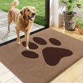 Buganda Dog Door Mat for Muddy Paws, Absorbent Dirt Trapper Non Slip Indoor Doormats, Washable Low-Profile Mat for Mud Dogs, Entryway Carpet for Inside Floor (48x30 Inches, Beige)