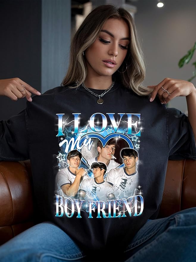 Custom Bootleg Rap Tee, Personalized Girlfriend Vintage Graphic T-Shirt, Photo Shirt, Valentine Birthday Gifts