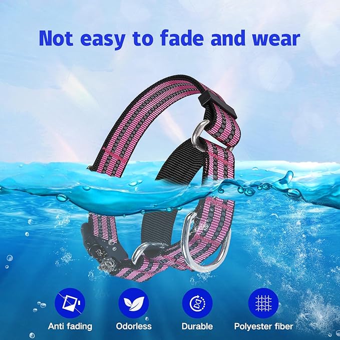 Martingale Dog Collar, Adjustable Nylon Reflective Collar with Buckle No Pull Dog Collar for Small Medium Large Dogs (Pink, M)