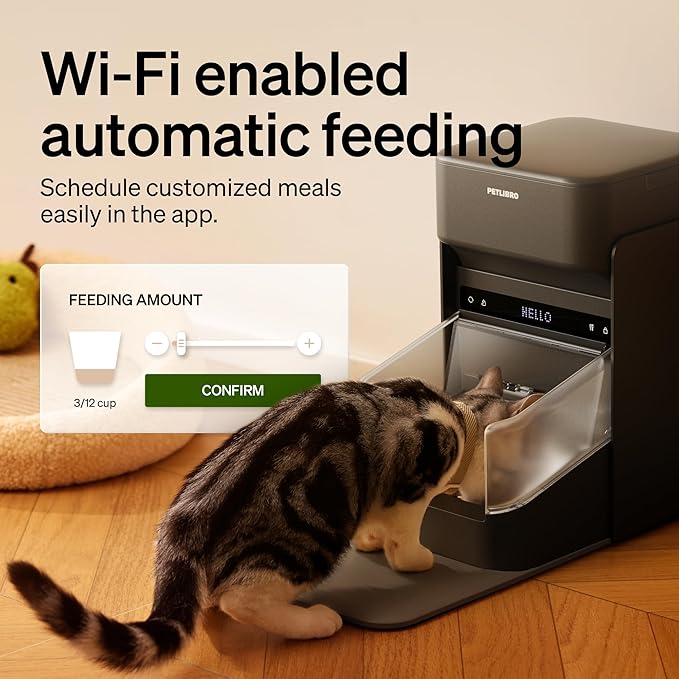 PETLIBRO RFID Automatic Cat Feeder, Collar Sensor for Personalized Meals, Cats Recognition, Diet Tracking and Anti-Stealing for Multi-Pets Homes and Different Diets, Wi-Fi Programmable Food Dispenser