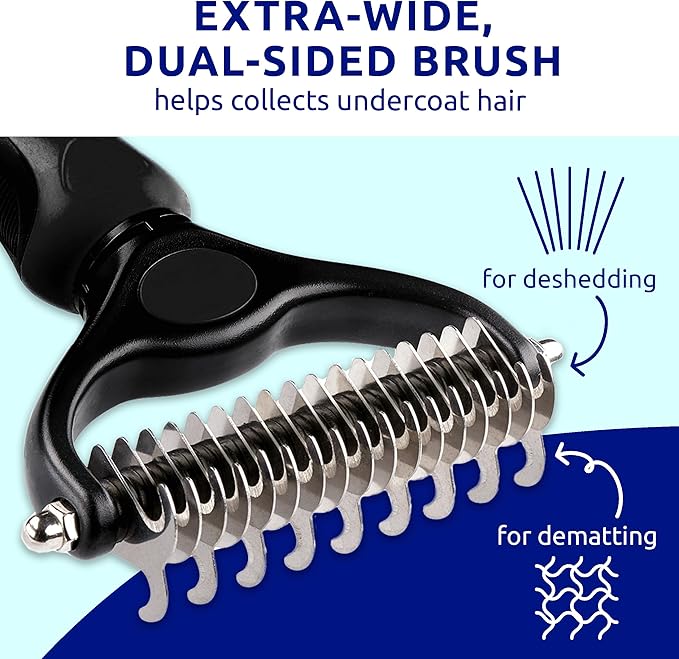 Pat Your Pet Deshedding Dog Brush For Shedding – Cat Brushes For Indoor Cats, Double-Sided Cat Brush Deshedding & Grooming Tool For Long Haired And Short Haired Dogs, Skin-Friendly